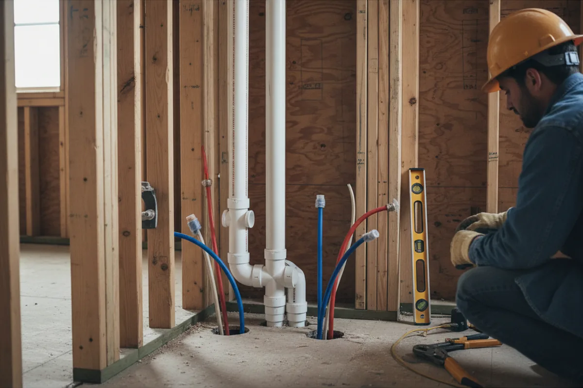 Drain and supply rough-in during Toilet Repair and Installation in Bolton